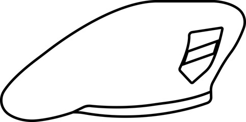 Military beret cap icon in line. isolated on transparent background