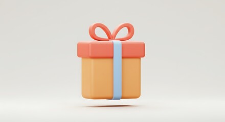 Gift Box with Bow and Ribbon