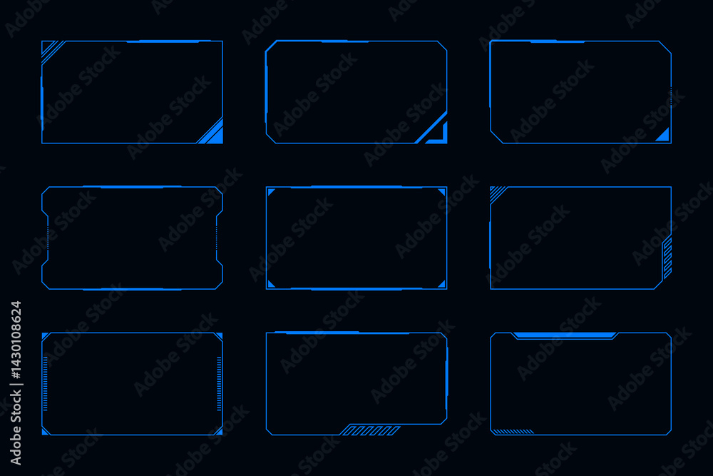 Poster frame technology cyberpunk design element. technology hi-tech element