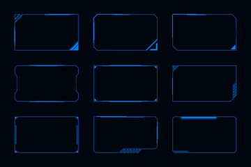 Frame technology cyberpunk design element. Technology Hi-tech element
