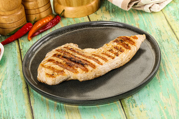 Grilled Turkey fillet breast served sauce