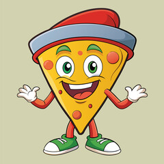 mascot pizza vector