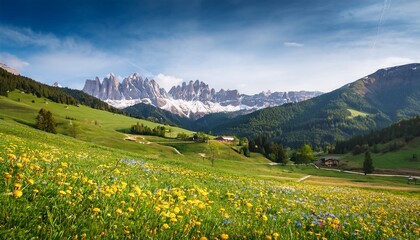 Fototapeta premium mountain landscape in meadows in spring time