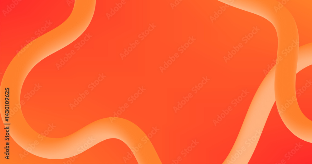 Aufkleber warm color gradient abstract background with wavy lines in orange colors. vector illustration.