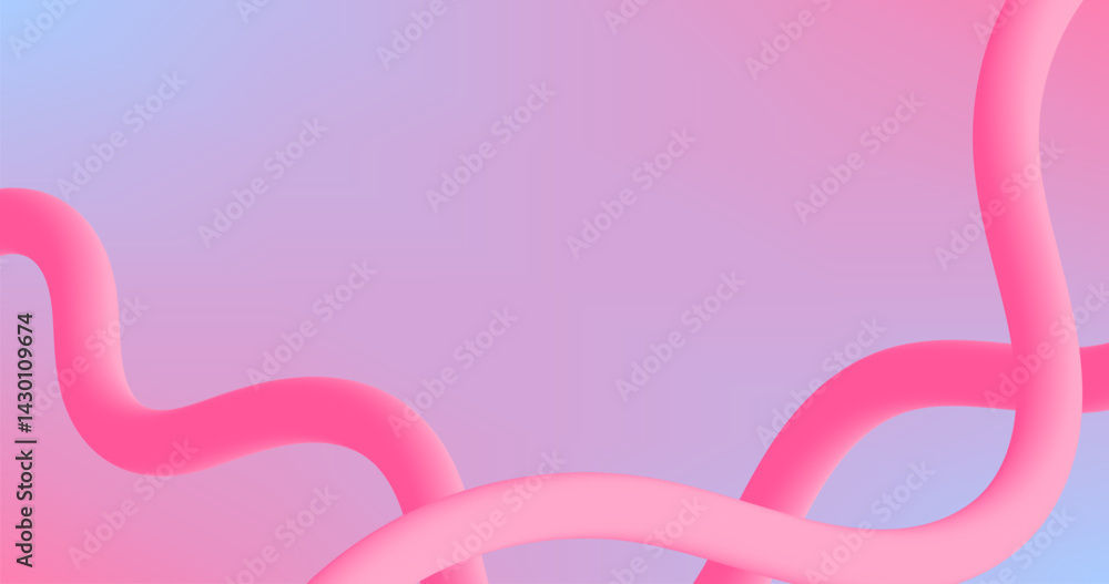 Aufkleber pink blue gradient abstract background with pink wavy lines. vector illustration for presentation an