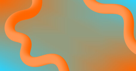 Orange Fluid Line Shapes on Background in paper style Of multi-colored Gradient details. Vector illustration.