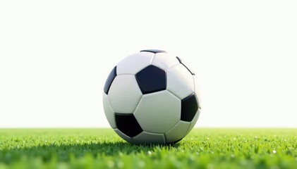 Perfectly centered new football, bright white backdrop, game, studio