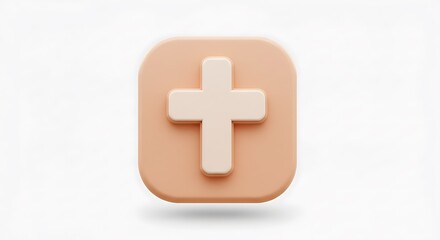 Fototapeta premium Christian Cross Icon on Square Background