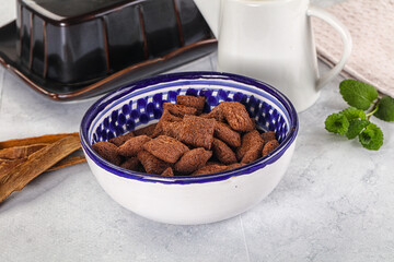 Dry sweet chocolate ceral flakes