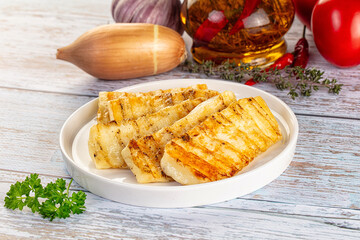 Greek traditional grilled halloumi cheese