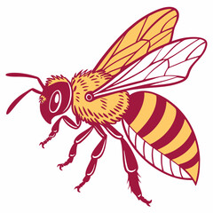 cartoon bee vector silhouette illustration isolated on white background