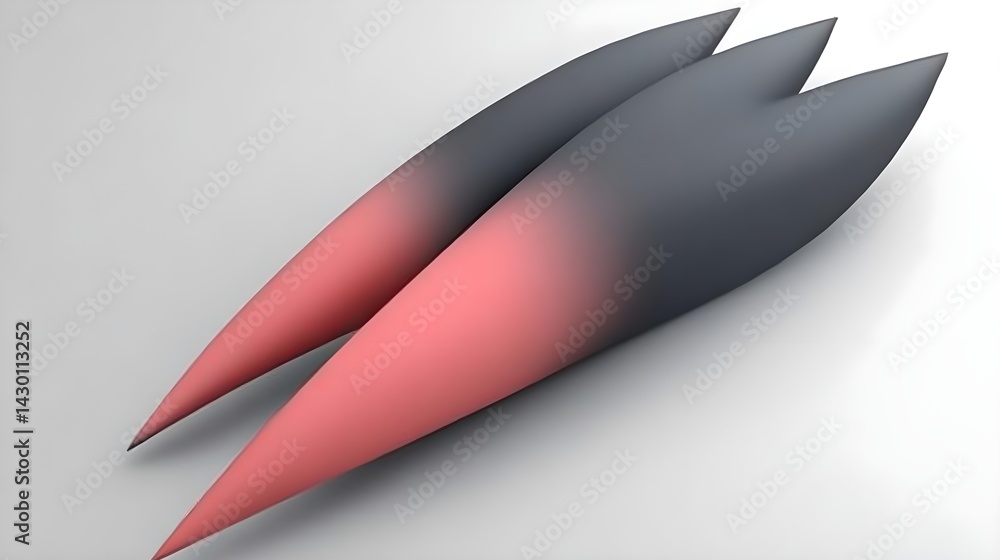 Aufkleber dynamic flat design of abstract nail shapes studio digital art minimalistic close-up view