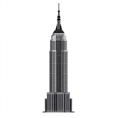 Fototapeta premium Iconic skyscraper, stylized pixel art
