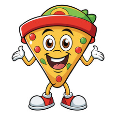 mascot pizza vector