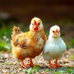 Fototapeta premium Hen baby chicken.