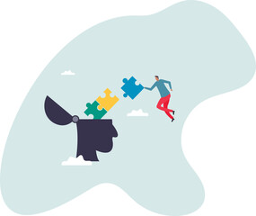 Psychology, mental health or brain cognition, mind therapy , emotion or solution to solve wellbeing problem,character for design.