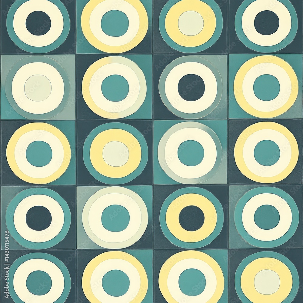 Poster geometric pattern of circles and squares