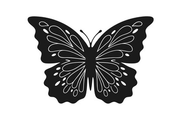butterfly icon vector silhouette illustration isolated on white background