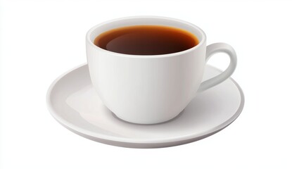 White coffee cup and saucer on white background (1)