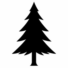 Continually flowing coniferous forest nature landscape pine spruce christmas tree fog evergreen coniferous trees silhouette modern illustration christmas tree silhouette Illustration