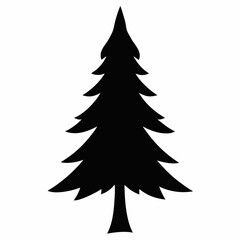 Continually flowing coniferous forest nature landscape pine spruce christmas tree fog evergreen coniferous trees silhouette modern illustration christmas tree silhouette Illustration