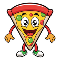 mascot pizza vector