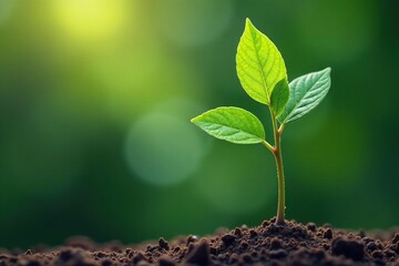 Delicate young tree, slender stem, vibrant green leaves , single, one, tree