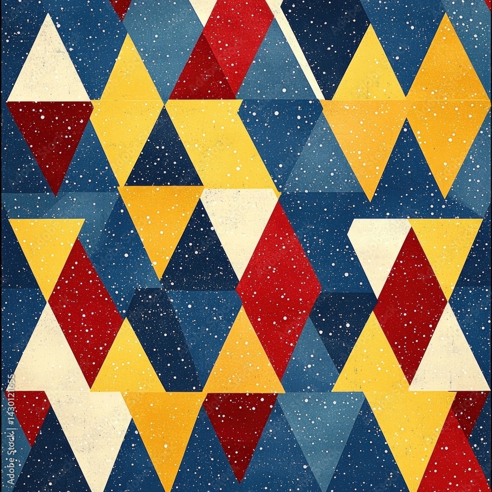 Poster geometric pattern with triangles and colors