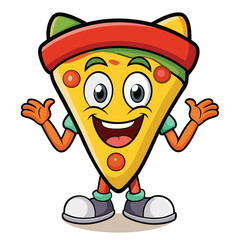 mascot pizza vector