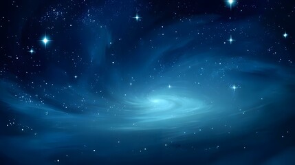 Fototapeta premium galaxy viewed from a distance, with bright stars forming intricate patterns surrounded by a dark void of space