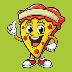 mascot pizza vector