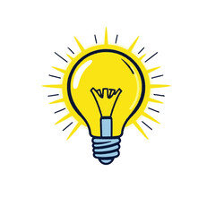 Yellow lightbulb illustration vector for idea concept and creative thinking graphic design element 100