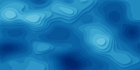 Abstract Luxury diamond creative topography map background vector natural shadow papercut web topography map spiral line. blue light dynamic smooth 3d papercut texture background.