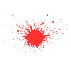 Red blood splashes on transparent background