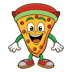 mascot pizza vector