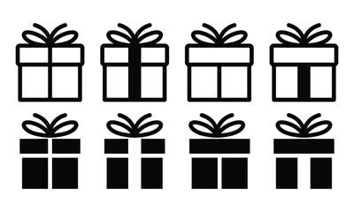 Present gift box icon. Vector isolated elements. Christmas gift icon illustration vector symbol. Surprise present linear design template