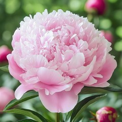 Pink peony flower in bloom