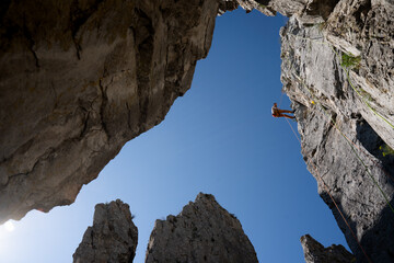 rock climber on a rock