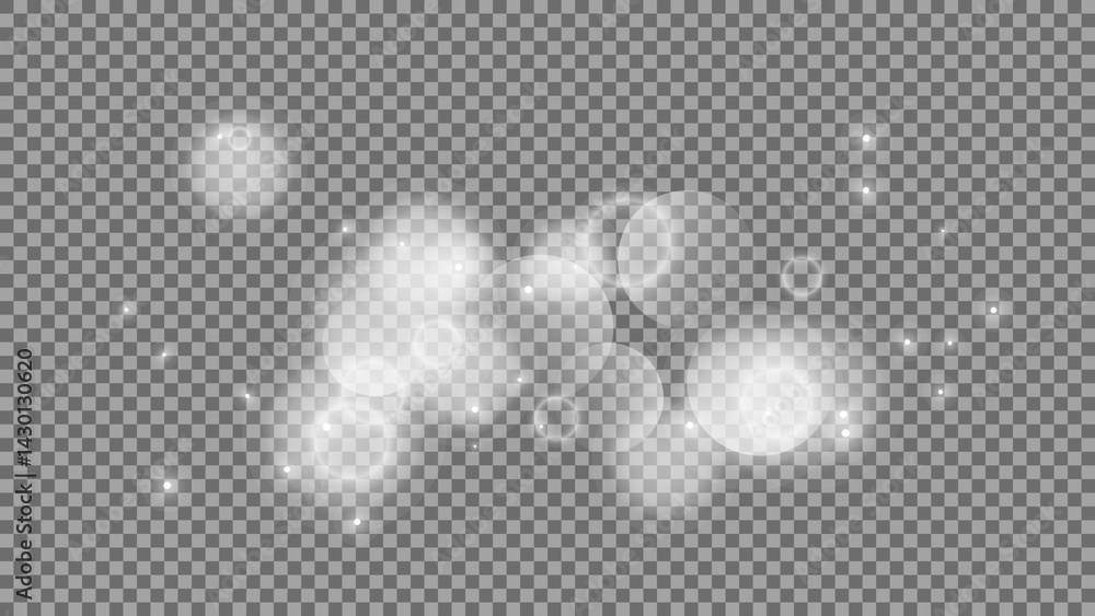 Poster bokeh circles on transparent background