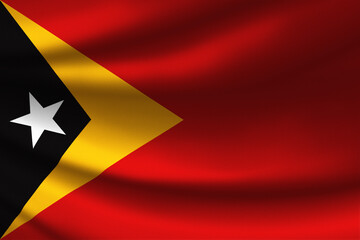 The National Flag of Timor-Leste with fabric
