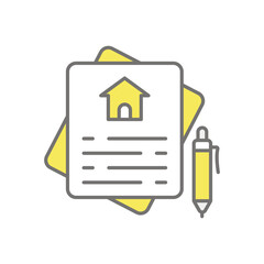 Real Estate Contracts icon vector stock illustration