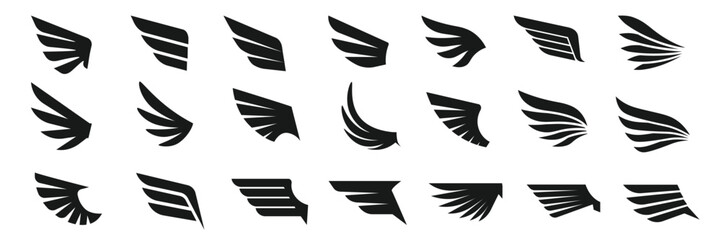 Wing vector. Wing icon set