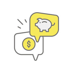 Financial Chat icon vector stock illustration