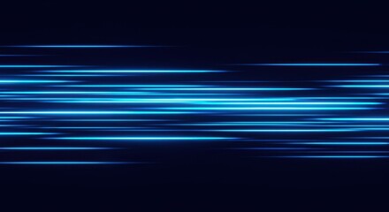 Abstract Blue Light Streaks Background Design Digital Art Neon Glowing Lines Speed Energy Motion...