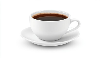 White coffee cup and saucer on white background (1)
