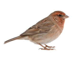 Finch, Reddish Finch, Brown Bird Isolated On White Transparent Background PNG Object Cut Out Social Media Advertisement Banner Label Poster Download