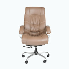 Leather office chair isolated image on white 