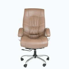 Leather office chair isolated image on white 