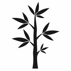 2D flat vector illustration Bamboo Tree icon isolated on a white background.