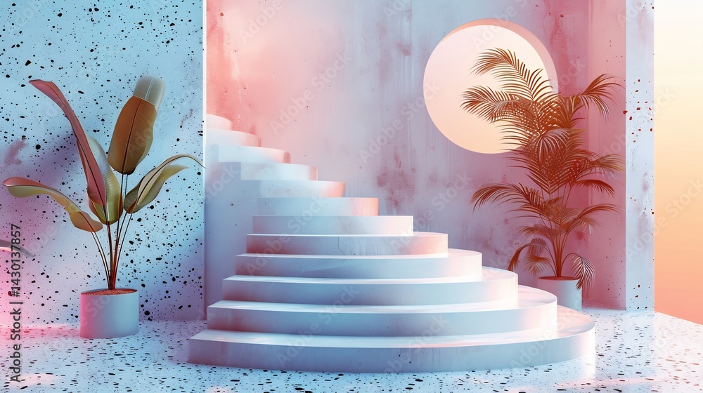Poster minimalist futuristic design soft colors clean lines visually balanced ai generated masterpiece feat